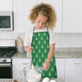 thumbnail image 4 of Green Christmas Tree Pattern Kids Aprons for Girls and Boys,Adjustable Neck Strap Toddler Aprons for Kids Cooking Baking, 4 of 7