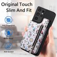 thumbnail image 3 of Nalacover Case for Samsung Galaxy S21 Ultra Wallet Case with Card Slots Zipper Pocket, Floral Pattern PU Leather Flip Kickstand Cover for Women Girls, RFID Blocking Shockproof Case, Black, 3 of 9
