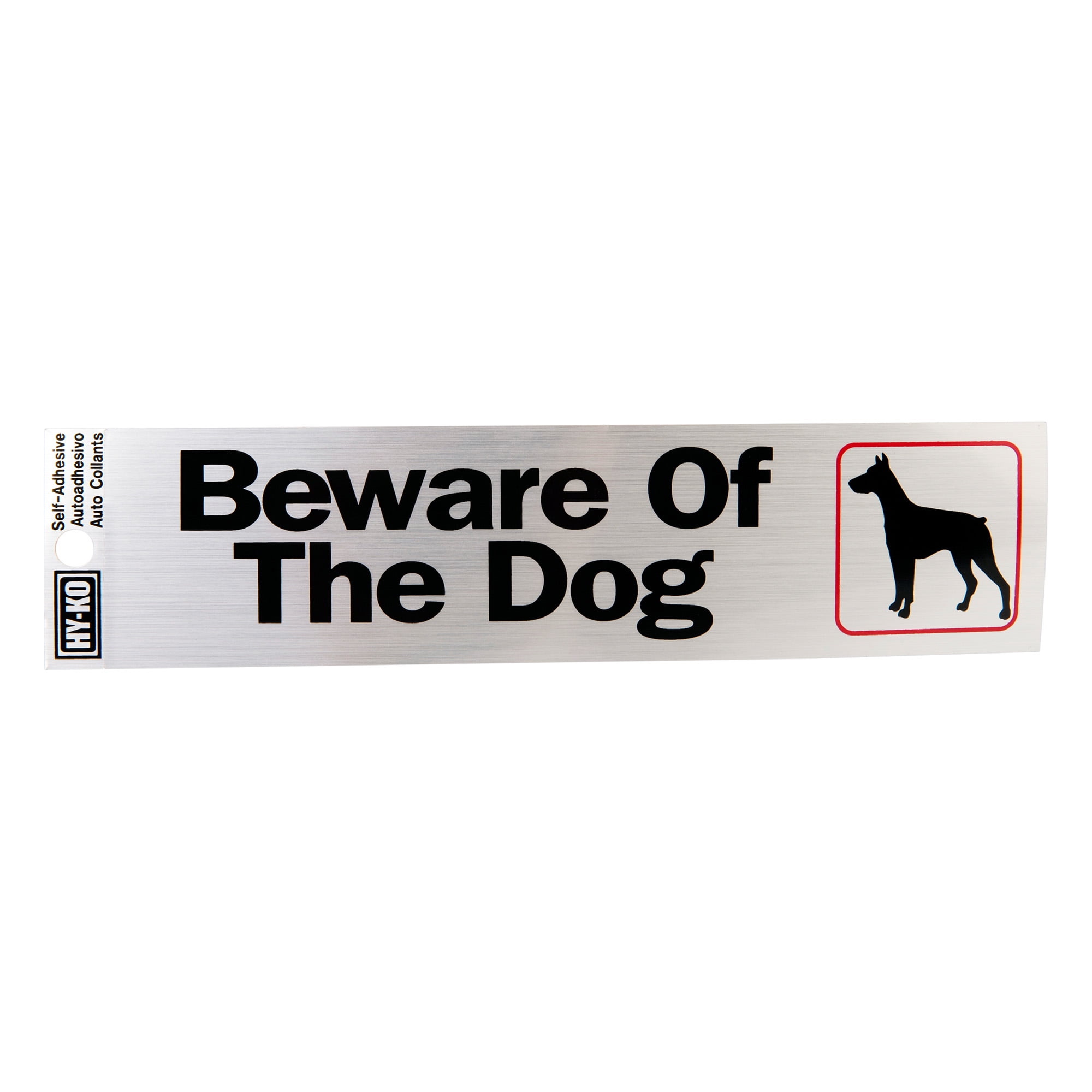 (2 pack) Hy-Ko 2" x 8" Beware of The Dog Silver Self-adhesive Window/Door Sticker Sign