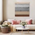 thumbnail image 5 of Brown Grey Wall Art Painting on Canvas, Vintage Stripe Farmhouse Wood Grain Ombre Canvas Art Home Prints Wall Art Framed Modern Artwork for Living Room Bedroom Wall Decor 12x12in, 5 of 9