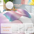 thumbnail image 2 of 3 Piece Pink Purple Teal Ombre Cream Duvet Cover Set California King,Microfiber Comforter/Quilt Cover with Corner Ties and 2 Pillowcases,Modern Abstract Art Aesthetics Bedding with Zipper Closure, 2 of 8