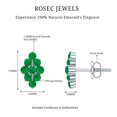 thumbnail image 5 of Rosec Jewels Natural Emerald Cluster Stud Earrings (AAA Quality) - May Birthstone Earrings, 925 Sterling Silver, 5 of 6