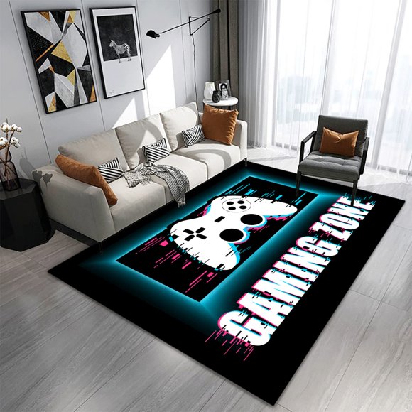 Teens Anime Large Game Area Rugs 3D Gamer Carpet Decor Game Printed Living Room Mat Bedroom Controller Player Boys Gifts Home Non-Slip Crystal Floor Mat Game Rugs 80*160cm