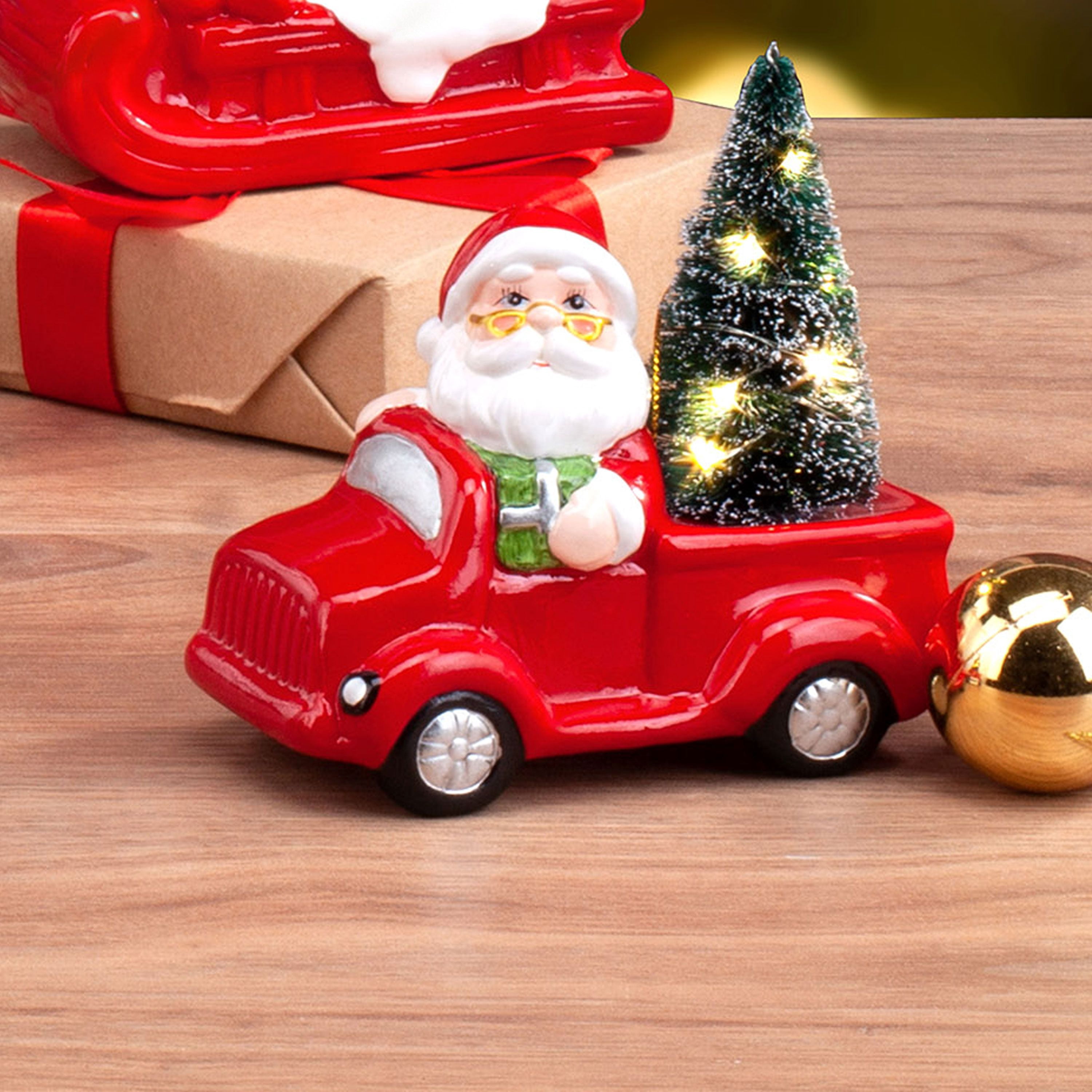 Mr. Christmas Nostalgic Vehicle Hanging Decorative Ornament Assortment, Red