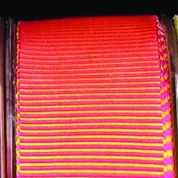 The Ribbon People Fuchsia Pink and Yellow Striped Wire Edged Craft Ribbon 1.5" x 27 Yards