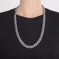 thumbnail image 4 of HIJONES Stainless Steel Flat Chain Necklace for Men Collarbone Chain Jewelry Hip Hop Rock Sweater Chain 7.5MM 60CM Silver, 4 of 5