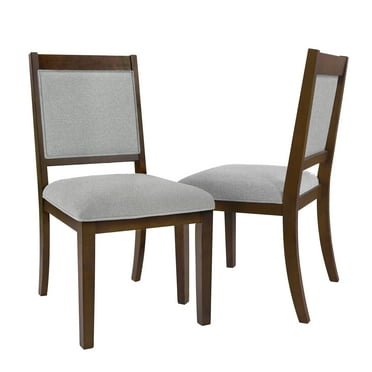 HomePop Open Back Upholstered Dining Chair, Set of 2, Gray