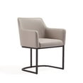thumbnail image 4 of Manhattan Comfort Serena Dining Armchair with Steel Frame in Light Gray, 4 of 10