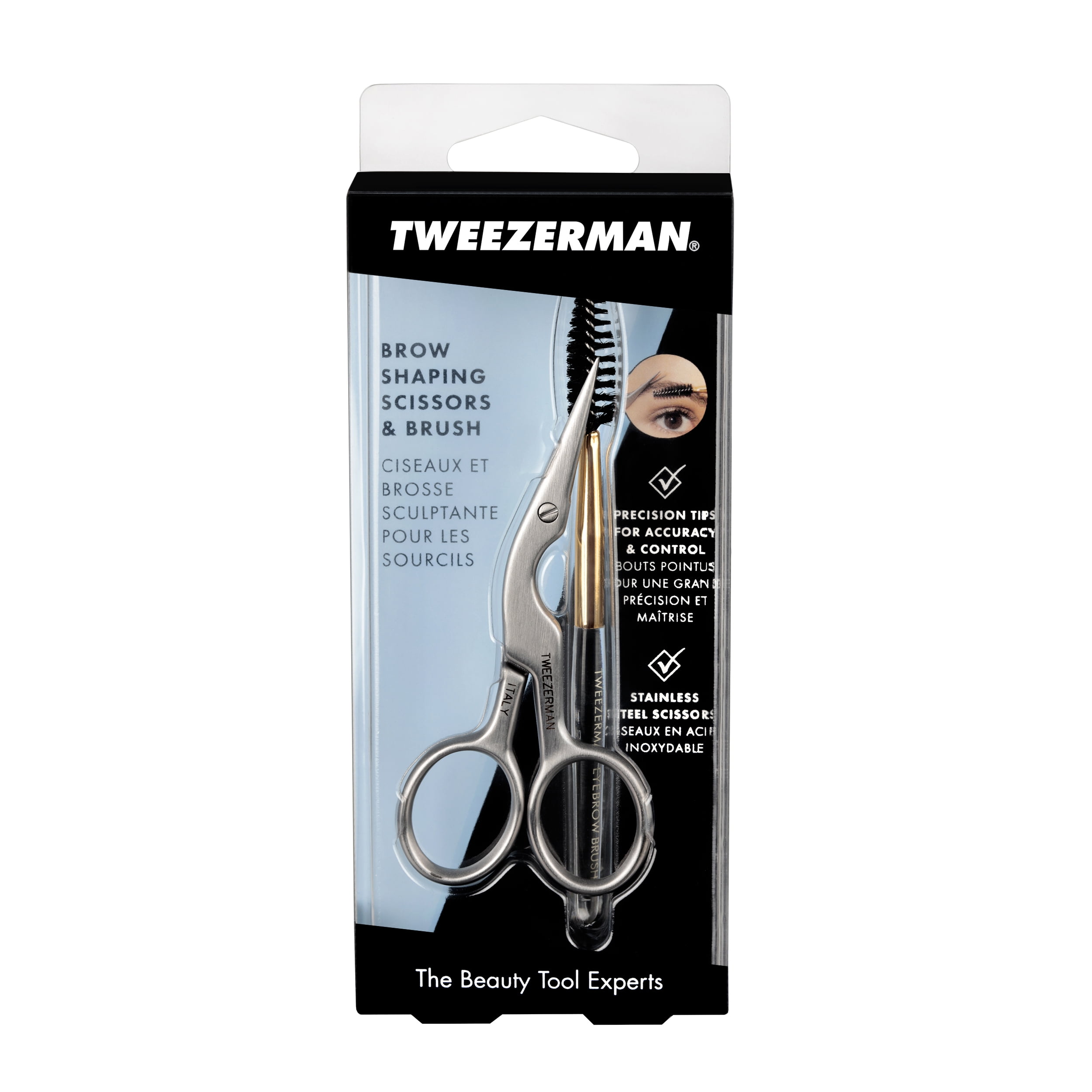 Tweezerman Brow Scissors Brush and