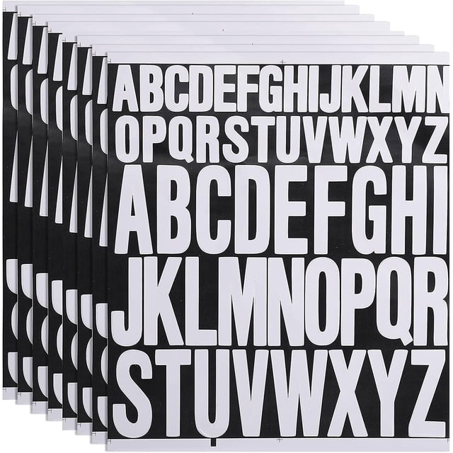 8 Hojas de Pegatinas de Letras, Alfabetos Autoadhesivos Pegatinas de Letras de Vinilo Pegatinas de Letras Adhesivas para Manualidades de Bricolaje Fabricación de Tarjetas Letreros de Buzones Wind