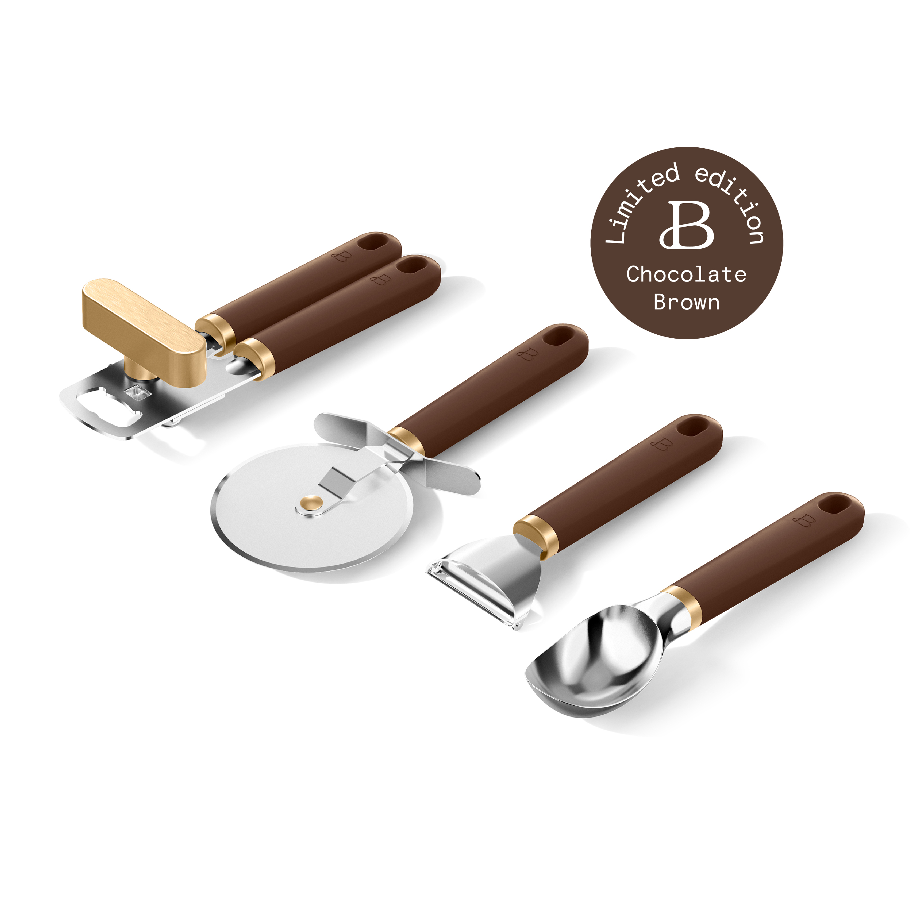 Beautiful 4-Piece Essentials Gadget Set by Drew Barrymore, Chocolate photo 2