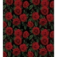 thumbnail image 3 of Ambesonne Rose Duvet Cover Set, Retro Petals Leaves Growth, Calking, Ruby Hunter Green Black, 3 of 3