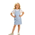 thumbnail image 2 of Kids Toddler Girls Sleeveless Square Neck Gingham Check Pinafore A-Line Mini Dress for Summer School Campus Casual Wear 6-7 Years, 2 of 7