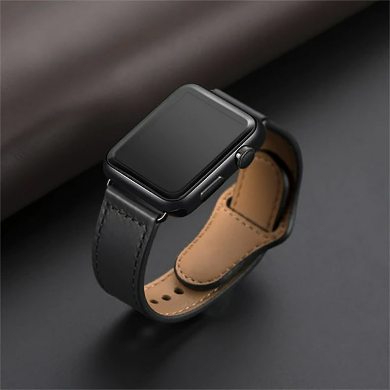 Compatible with Apple Watch Band 45mm 44mm 42mm, Genuine Leather