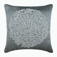 thumbnail image 1 of Decorative Pillow Covers With Zippers, 22x22 inch (55x55 cm) Pillow Case, Grey Accent Pillow, Zardozi Embroidery Pillowcase, Silk Square Pillow Cover, Floral Throw - Turkish Dream, 1 of 4