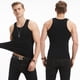 thumbnail image 1 of Chaleco deportivo de algodón blanco liso de mediana edad para hombre, ajustado, elástico, sin mangas, para verano, 1 of 4