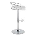 thumbnail image 2 of Charlotte Glam Adjustable Barstool with Swivel in Chrome Metal and White Faux Leather with Rounded T Footrest by LumiSource - Set of 2, 2 of 4