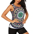 thumbnail image 2 of KLL Colorful With Blue Oriental Print Womens Tank Top Sleeveless Workout Tops Athletic Running Shirts Yoga Gym Clothes-Small, 2 of 7