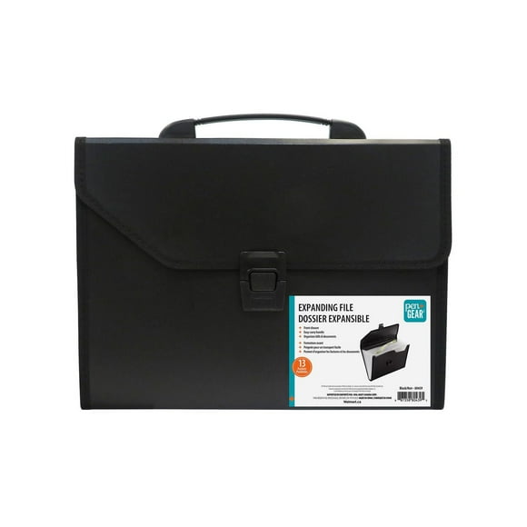 PEN+GEAR 13 POCKETS EXPANDING FILE, BLACK, FASHION ;13 POCKETS