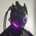 thumbnail image 1 of Mask Round Lights Wing Braid Lights Makeover Music Festival LED Light Up Mask Tech Helmet, 1 of 5