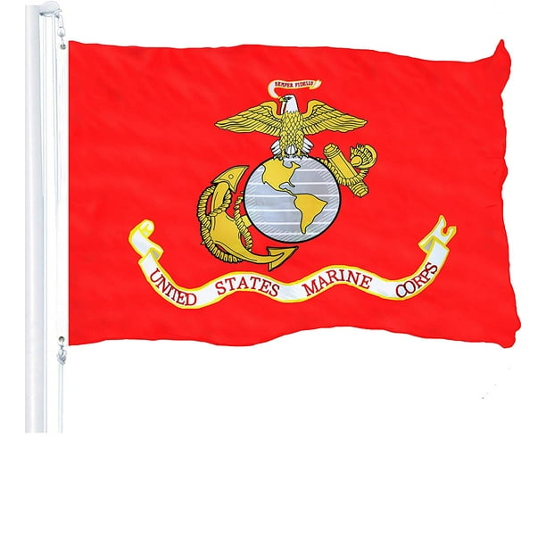 G128 USMC US Marine Corps Flag 3x5 ft Printed United States Marine Corps Flag 2 Brass Grommets