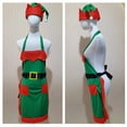 thumbnail image 2 of Aellinatey Kitchen Apron Fashion Elf Apron Christmas Apron and Hat Set Cooking Apron, 2 of 13