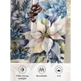 thumbnail image 6 of Sheer Curtains 72 Inches Long, Blue Christmas Poinsettia Semi Sheer Curtains Light Filtering Window Treatment, Xmas Botanical Balls Snowflake Privacy Voile Drapes for Living Room Bedroom 52x72 Inch, 6 of 7