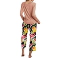 thumbnail image 2 of Hanerdun Womens Pajamas Set Female 2PCS Long Sleeve Printed Nightwear Orange L, 2 of 5