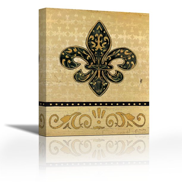 Golden Fleur De Lis Contemporary Fine Art Giclee on Canvas Gallery