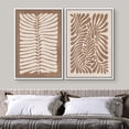 thumbnail image 5 of IDEA4WALL Framed Canvas Print Wall Art Set Abstract Retro Forest Leaf Collage Retro Art Nature Wilderness Fine Art Vintage Botanical Decor for Living Room, Bedroom, Office - White 24"x36"x2, 5 of 5