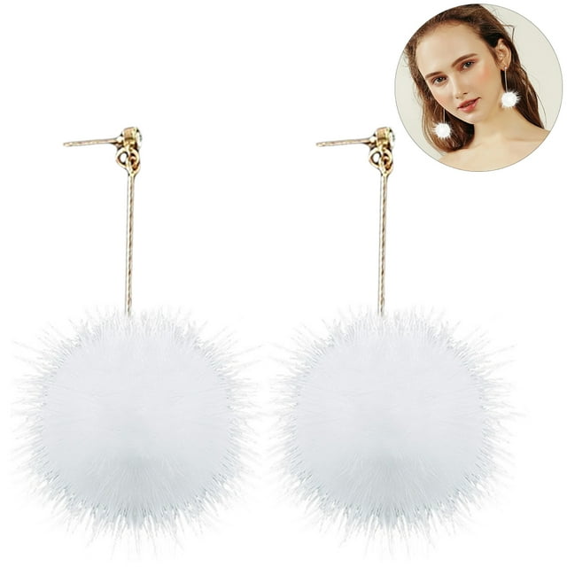 Boucles d'Oreilles pour Femmes Simples et Adorables à Pompon Longues Boucles d'Oreilles Boucles d'Oreilles Pendantes