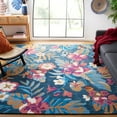 thumbnail image 2 of SAFAVIEH Jardin Korbin Floral Wool Area Rug, Blue/Pink, 8' x 10', 2 of 8
