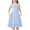 Blue, variant on Girls Contrast Mesh Short Sleeve A Line Party Dresses Red Formal Dress with Pockets for Tween 5-12Y
