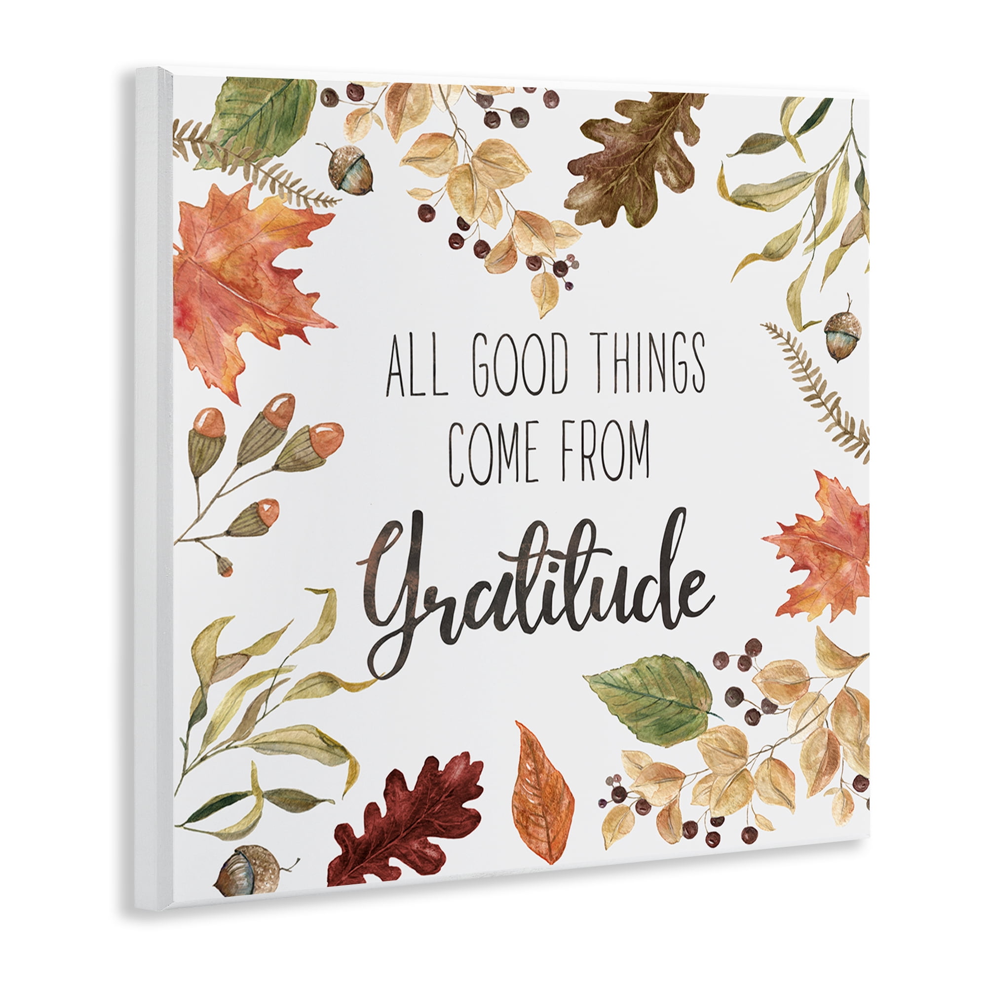 Stupell Industries All Good Things Graditude Botanical & Floral Painting Unframed Art Prints Wall Art, 12 x 12