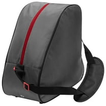 Navaris Ski Boot Bag - Ski and Snowboard Bag for Boots, Helmet or Gear - Hand Luggage Size Bags for Air Travel - Ventilated with Extra Compartment & Shoulder Strap, Red/Grey
