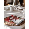 thumbnail image 6 of Red Christmas Snowman Cloth Napkins Set of 4 Reusable Dinner Napkins, Xmas Snowflake Elk Tree Balls Cocktail Napkin Washable Table Napkins for Wedding/Holiday Party/Baby Shower 20"x20", 6 of 7