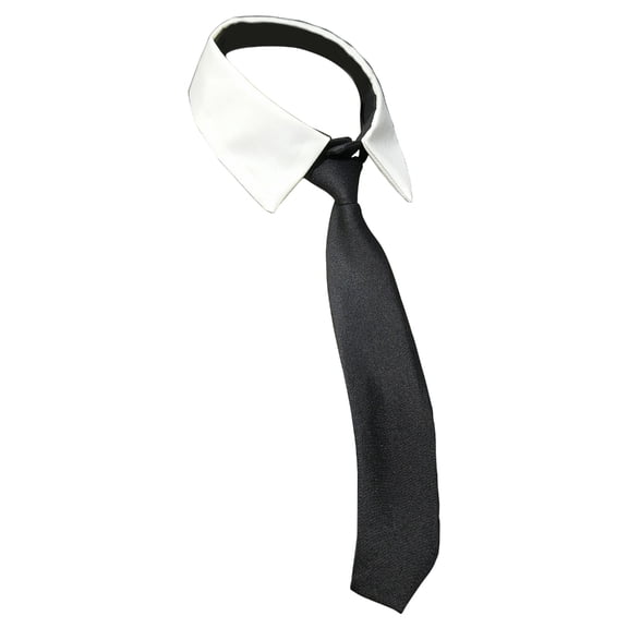 Removable Choker Faux Collar with Necktie Accent Decorative Blouse Accessory