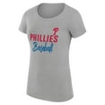 thumbnail image 2 of Women's G-III 4Her by Carl Banks  Heather Gray Philadelphia Phillies Team Graphic Fitted T-Shirt, 2 of 3