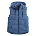 thumbnail image 3 of Jiyugala Women's Overcoat Warm Vest Outerwear Thick Padded Sleeveless Casual Vest With Detachable Hood, 3 of 6