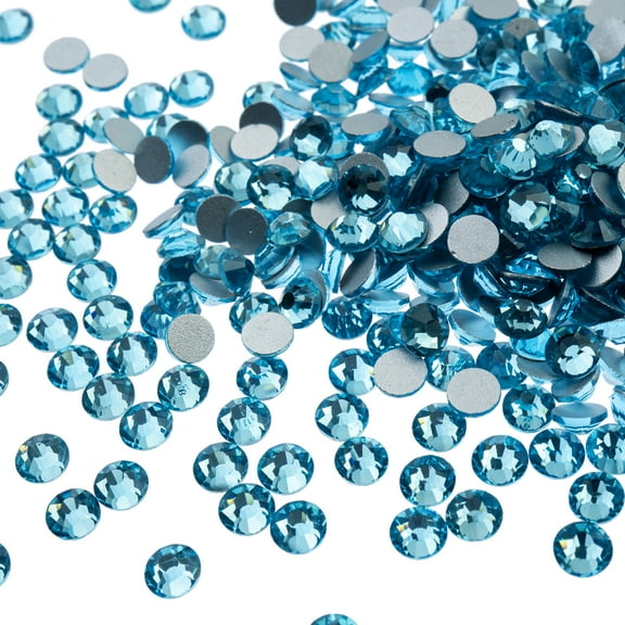 Crystal Lane DIY 432pcs SS12 (3mm) Aquamarine | Glass Round Flat Back Rhinestones