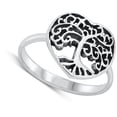 thumbnail image 4 of Elegant Swirl Tree of Life Heart Ring .925 Sterling Silver Band Jewelry Female Male Unisex Size 7, 4 of 4