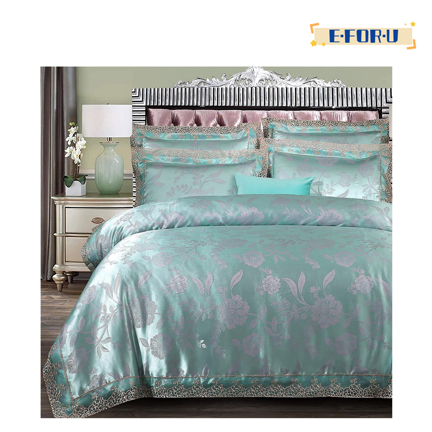 Queen Size Duvet Cover Lace Elegant Bedding Jacquard Duvet 3 Piece
