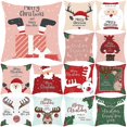 thumbnail image 3 of Funda de almohada farfi estampado de Navidad feliz navidad funda de cojín de Papá Noel de poliéster lavable con agua, 3 of 5