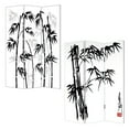 thumbnail image 3 of 1" x 48" x 72" Multi Color Wood Canvas Bamboo Leaf  Screen, 3 of 3