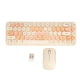 thumbnail image 1 of Teclado USB Ratón 2.4G Inalámbrico 68 Teclas Bajo Consumo Retro Lindo ABS Teclado para Juegos Ratón para PC Color Mezclado Tawny, 1 of 5