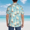 thumbnail image 6 of Daiia White Geese and Flower Hawaiian Shirt for Men Gentle Cotton Regular Short Sleeve Casual-X-Large, 6 of 9