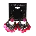 thumbnail image 2 of Colorful  AB Finish Shell Flower Dangle-Earrings #LQE2652, 2 of 2