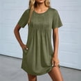 thumbnail image 2 of jtjvou Swimsuit Coverup for Women 2026 Short Sleeve Bathing Suit Cover Ups Beach Summer T-Shirt Dresses with Pockets Army Green S, 2 of 8