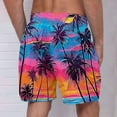 thumbnail image 4 of Xysaqa Men's Swim Trunks Palm Tree Print Hawaiian Bathing Suit Swimsuits Casual Holiday Beach Shorts with Pockets （Available In Big & Tall) Clearance Sky Blue 4X, 4 of 8