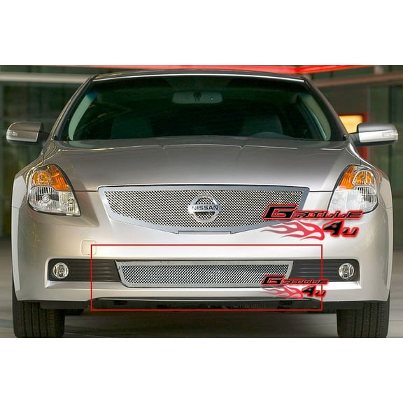 APS Compatible with Nissan Altima 2007-2009 Coupe Lower Bumper Stainless Steel Chrome Mesh Front Grill Grille Insert N76567T